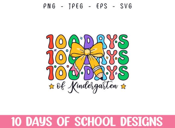 100 Days of Kindergarten SVG for Crafts and Graphics