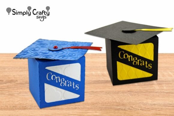3D SVG Graduation Hat Box