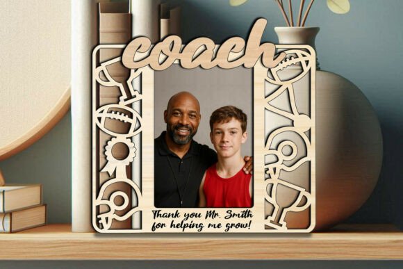 Coach American Football SVG Photo Frame Graphics