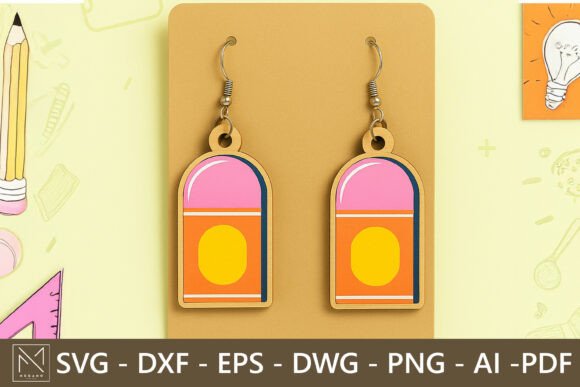 Colorful Eraser Earrings SVG