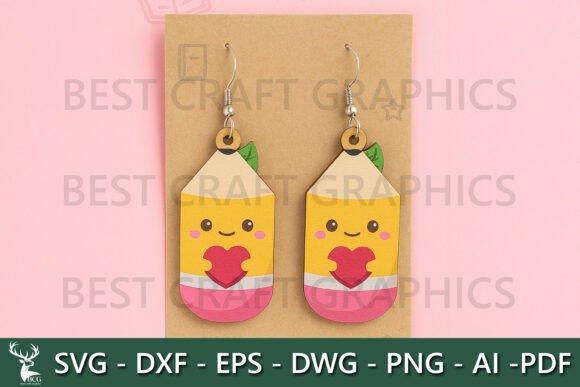 Cute Pencil Earrings – Back to School SV