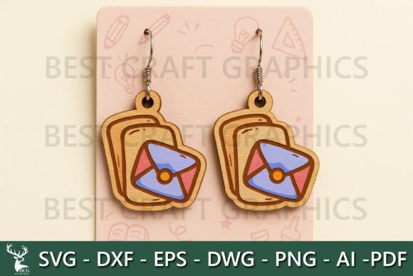 Mail Envelope Earrings, School Letter Svg
