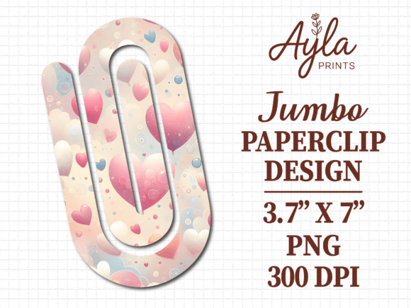 Pastel Cloud Hearts Jumbo Paperclip: Graphics & Crafts