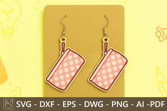 Pencil Case Earrings SVG File