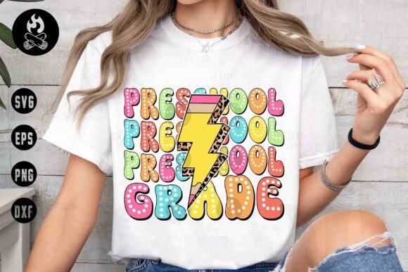 Preschool Stacked SVG: Graphics for T-Shirt Designs