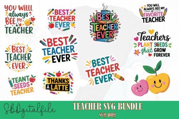 Teacher Svg Bundle: Graphics for Print Templates